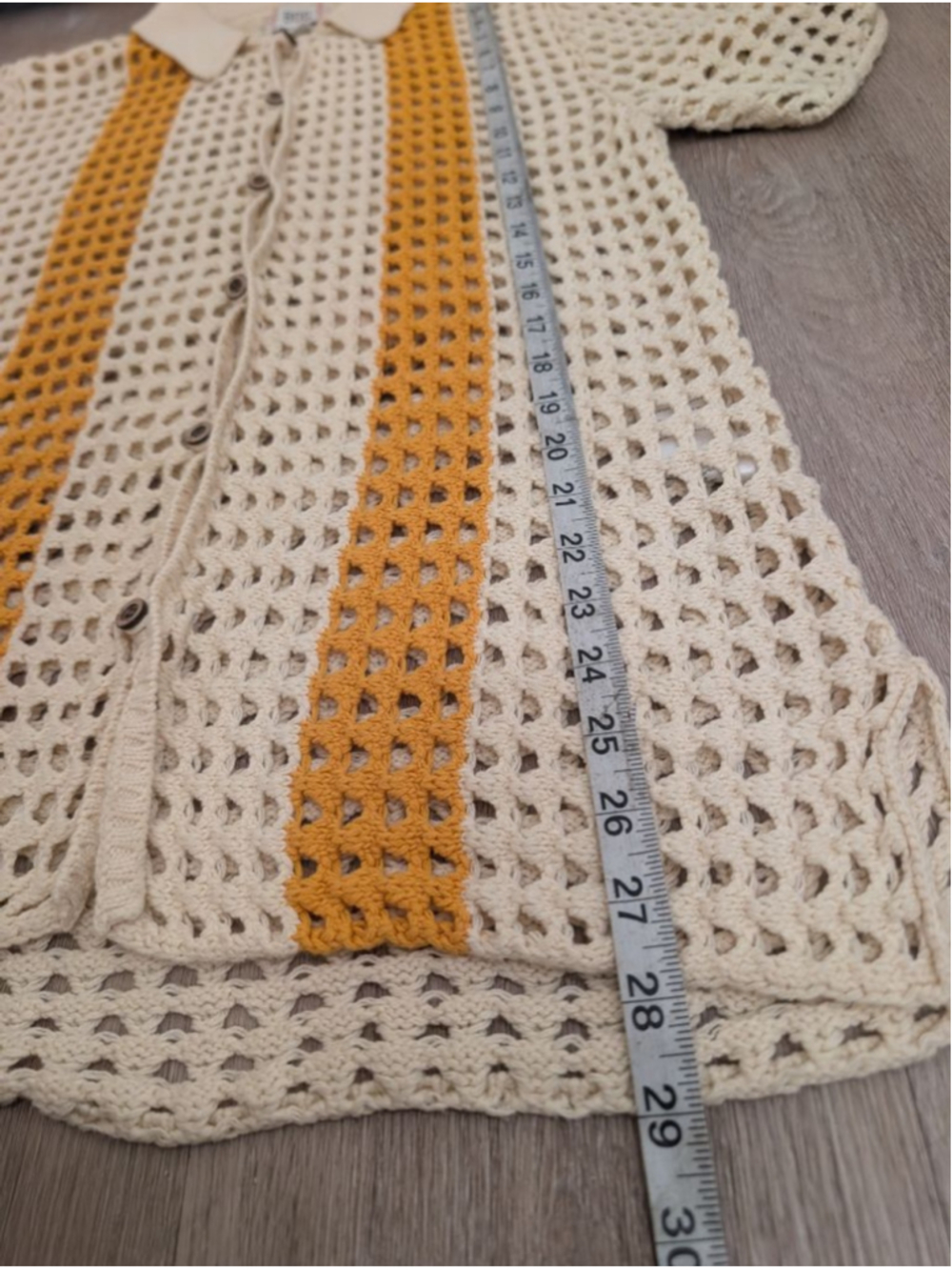 BDG Urban Outfitters Crochet Open Knit Resort Wear Collared Polo Shirt Boyfriend - Picture 8 of 8